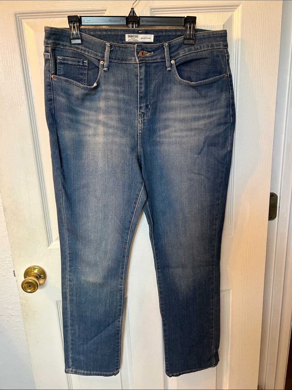 Signature gold Levi’s mod rise straight leg denim jeans W33 - Picture 3 of 14